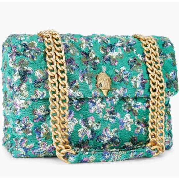 Kurt Geiger London large kensington soft bag*Teal Sequins*Retail $300 - Picture 3 of 3
